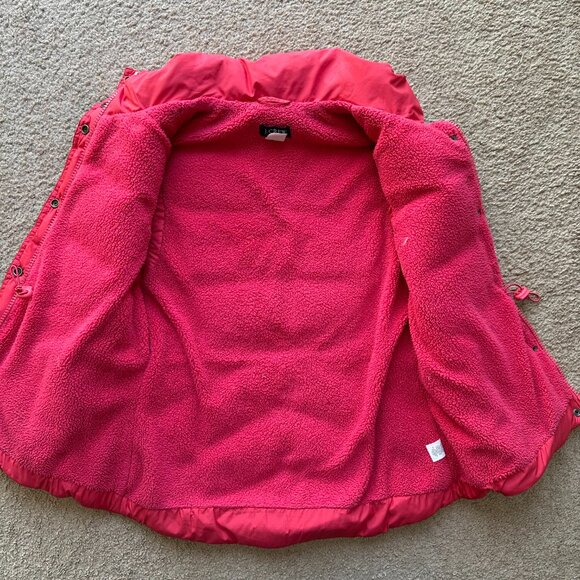 J Crew Vest Girls Medium Full Zip Down Fill Puffer Pink Pockets Mock Neck - Picture 3 of 10